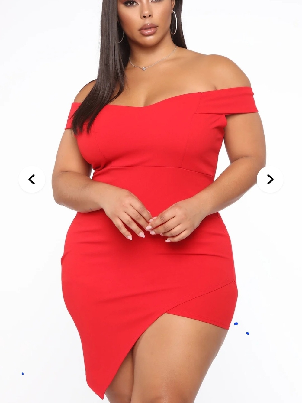 Fashion Nova One-Shoulder Red Asymmetric Bodycon Dress
